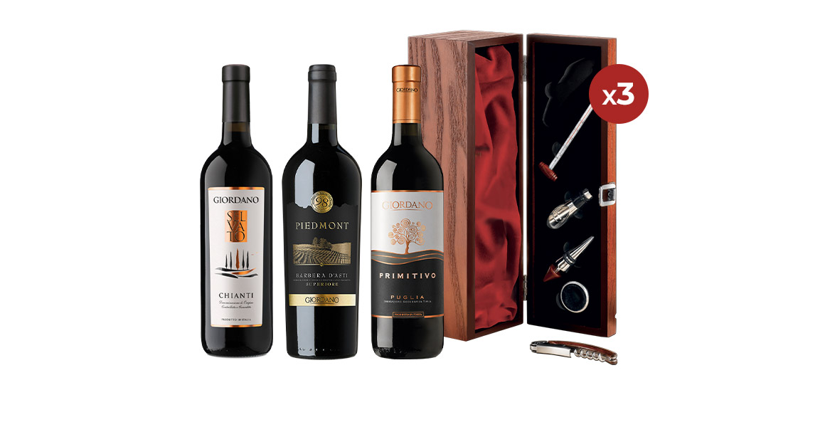 3 Cofanetto Del Sommelier - Ein Chianti Riserva 2018, Ein Barbera D'asti Superiore Und Ein Primitivo Di Puglia. Das Ist Es, Was Sie In Diesem Magischen Sortiment Finden, Drei Rotweine, Mit Denen Sie Ihre Liebsten Mit Einem Glas Reinen Genusses Überraschen
