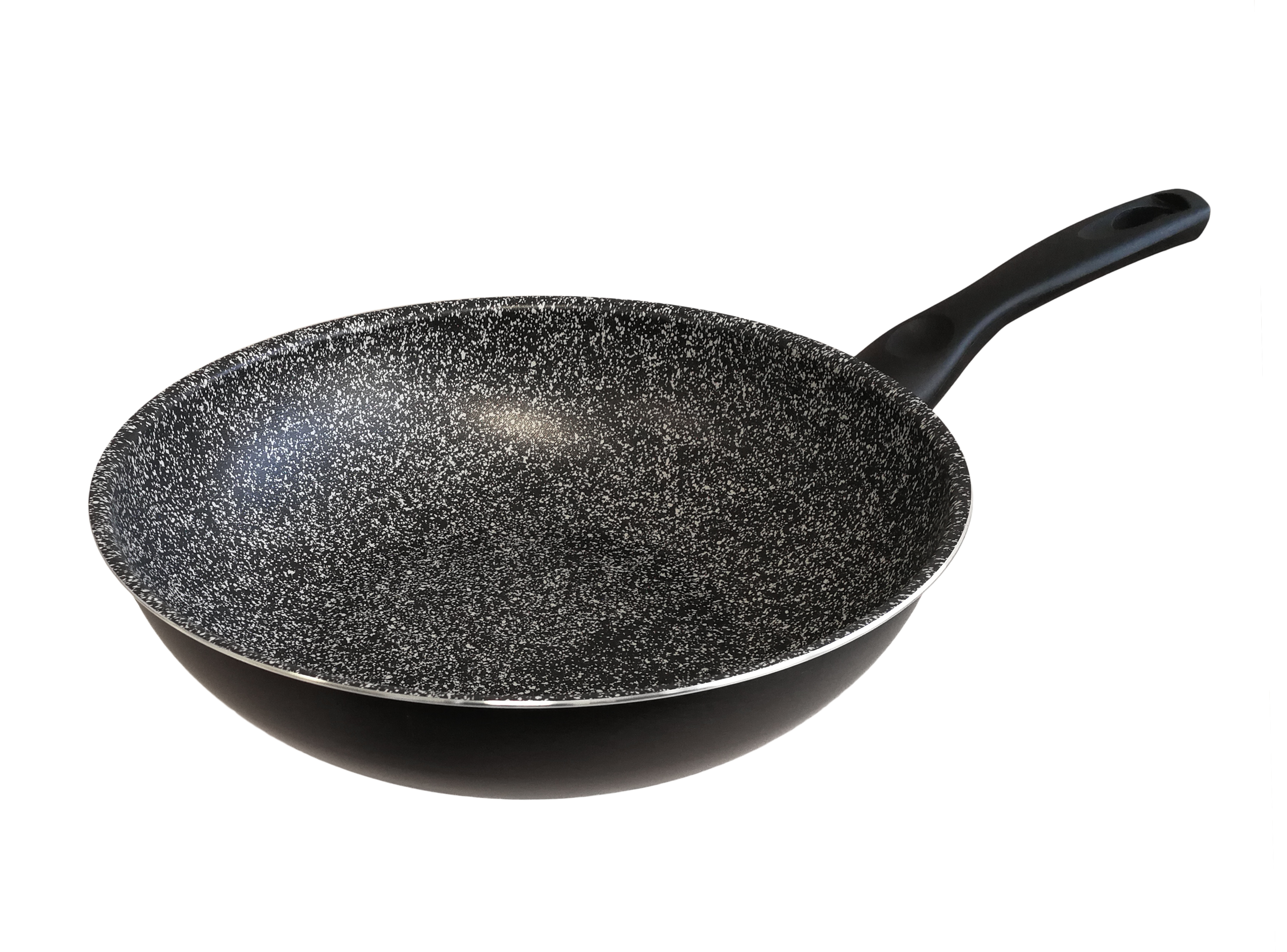 Wok 28cm Antiaderente In Alluminio - Holen Sie Sich Die Ganze Kraft Des Antihaftbeschichteten Woks „black" (durchmesser 28 Cm) In Ihre Küche: Groß, Vielseitig Und Bereit Für Jedes Rezept, Von Knackigem Gemüse Bis Hin Zu Intensiven Pfannengerichten. Antiha